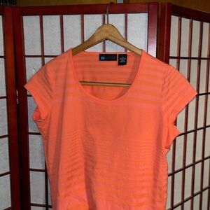 Relativity Women’s Petite Large Cotton Scoop Neck Pink Strip T-Shirt!!